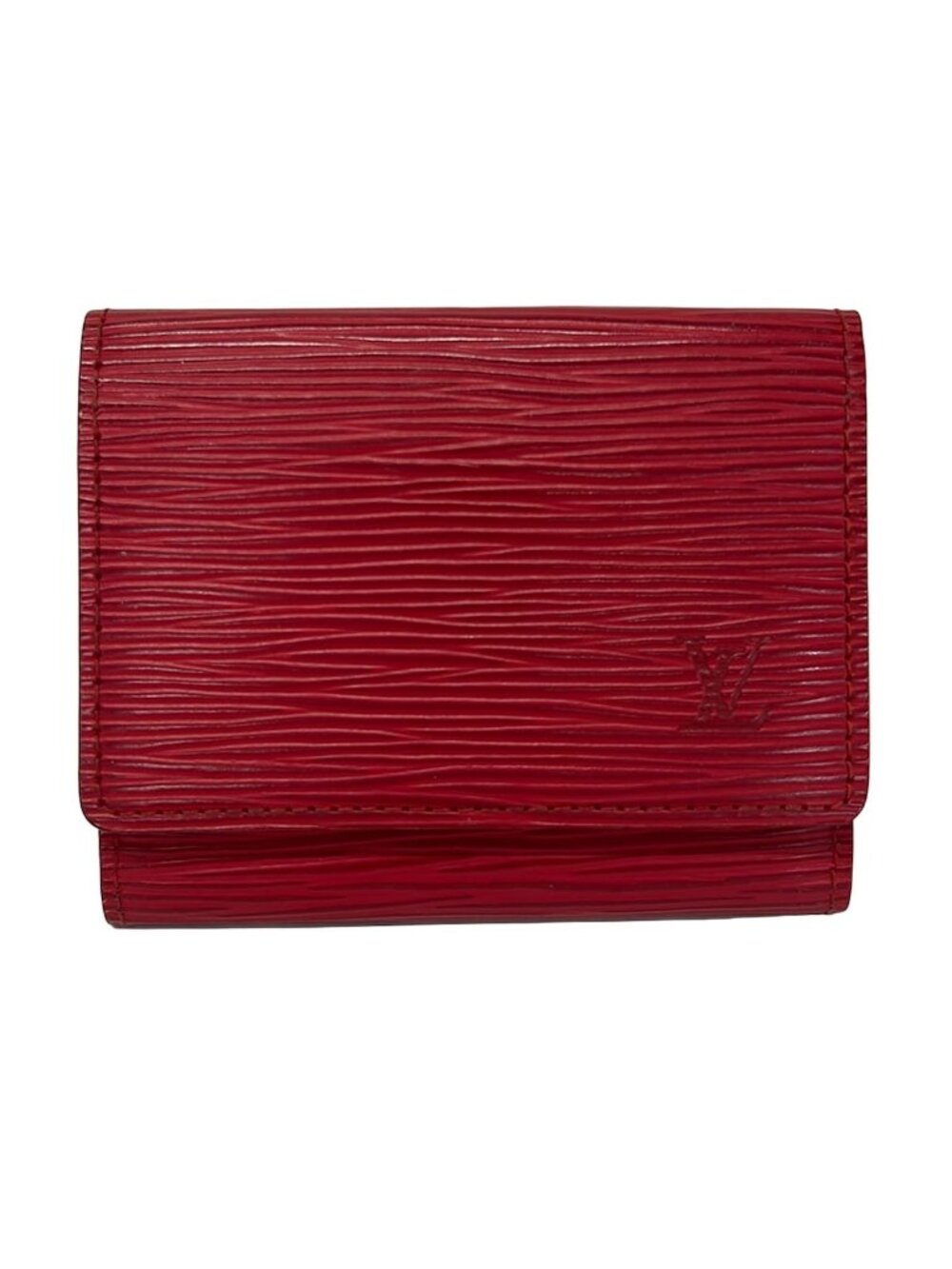 Louis Vuitton Business Card Case Epi Envelope Holder Rouge Leather